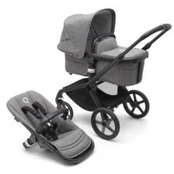 Bugaboo Fox 5 Complete Yhdistelmävaunu - Black/Grey Melange