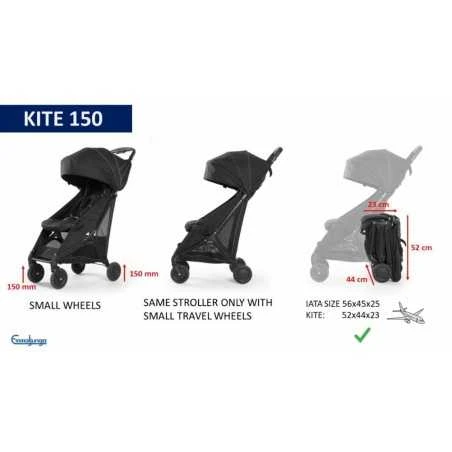 Emmaljunga Kite 150 Matkarattaat - Lounge Black 2 Emmaljunga Kite 150 Matkarattaat - Lounge Black - Image 2